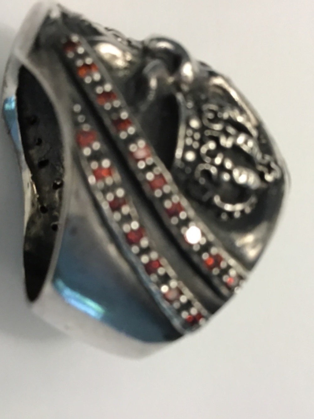 Pirate GARNET mans ring .925 - Picture 9 of 10